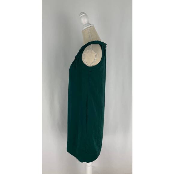 Talbots Emerald Green Rope Neck Mini Cocktail Dress Womens 4 Petite Sleeveless - Picture 8 of 9